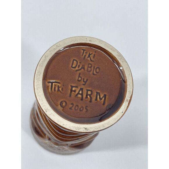 Forbidden Island Alameda Tiki Diablo Mug Tiki Farm 2005 Brown Zombie Mai Tai - Picture 5 of 5